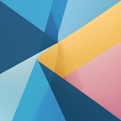 Fototapeta premium Simplicity Geometric Design Set Clean Lines and Colorful Forms In Blue Yellow Pink, Gradient