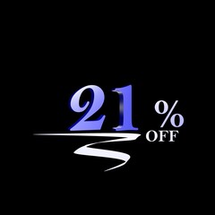 metalic blue percentage label for sales