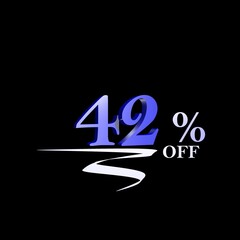 metalic blue percentage label for sales