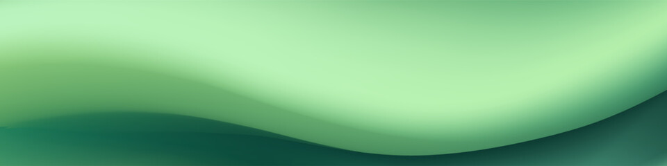 Abstract Green Gradient Background With Smooth Curved Lines