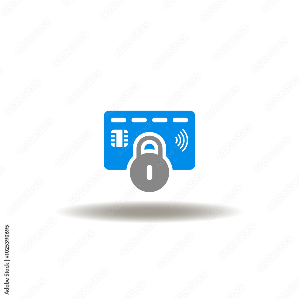 Poster vector illustration of payment card and lock. symbol of pci dss payment card industry data security 