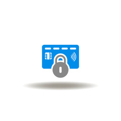 Vector illustration of payment card and lock. Symbol of PCI DSS Payment Card Industry Data Security Standard. Icon of secure electronic paying.