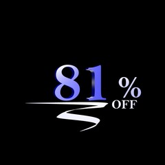 metalic blue percentage label for sales