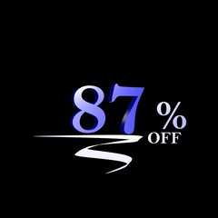 metalic blue percentage label for sales