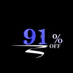 metalic blue percentage label for sales