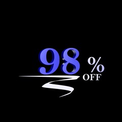 metalic blue percentage label for sales