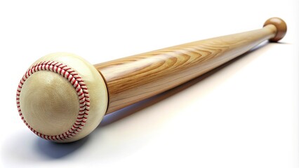 Classic baseball bat on white background