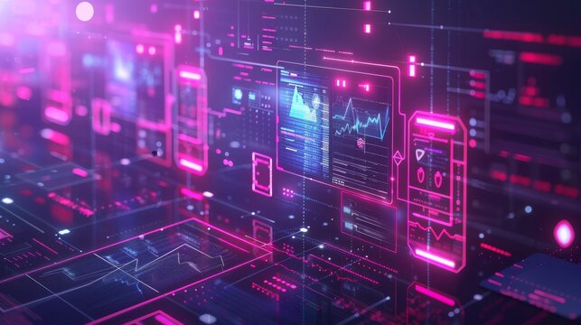 Digital Health Technology Background with Data Visualization