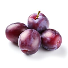 Fototapeta premium Plums on white background, Fresh Plums
