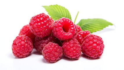 Raspberrys fruit on white background