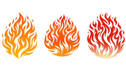 set of fire flames
