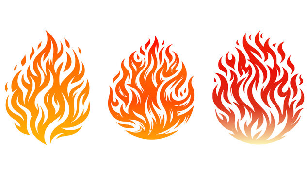 set of fire flames