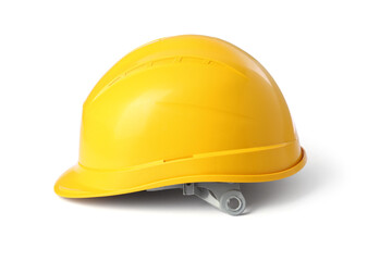 Fototapeta premium Yellow hard hat isolated on white. Safety equipment