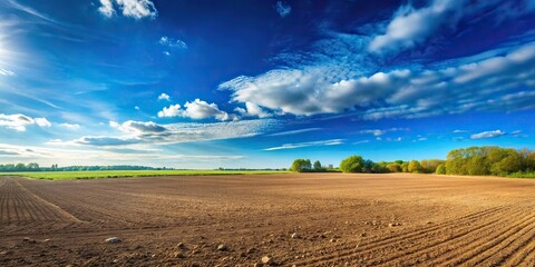 Clear blue sky background with silhouette clearing land