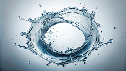 Clear water splashing on white surface