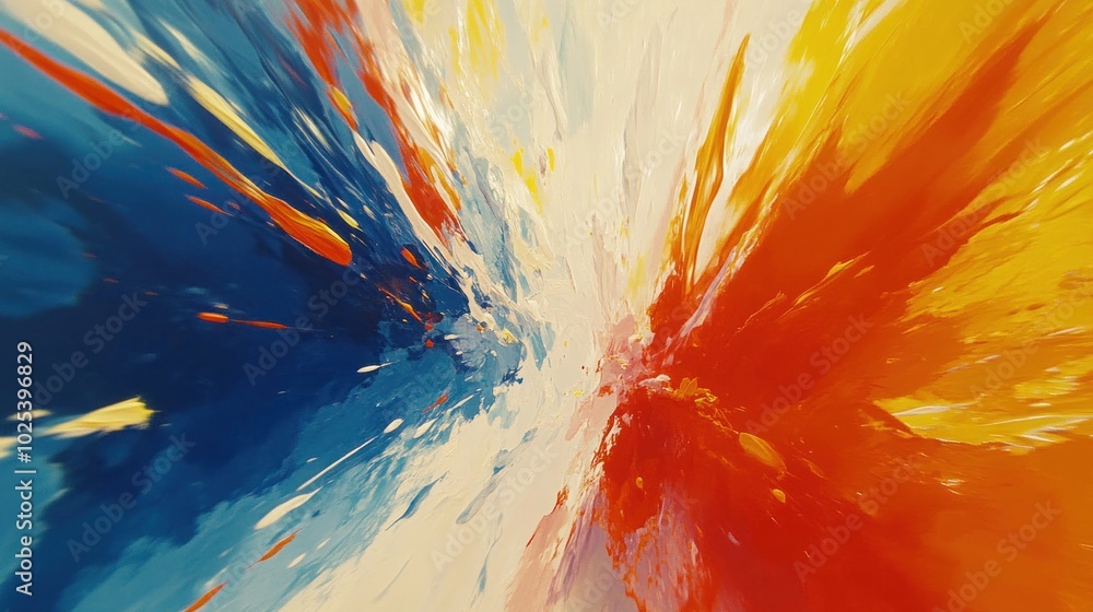 Aufkleber abstract background with colorful streaks of paint converging towards the center, creating a dynamic