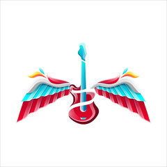Guitar Wings Gradient Logo