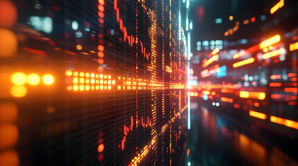 Obraz premium Abstract Data Stream Flows Through Futuristic Server Room