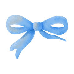 Delicate Light Blue Bow in Watercolor Style