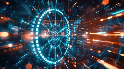 Futuristic Digital Technology Concept in Motion