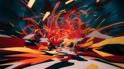 Blurry bright background abstraction with coloured lines