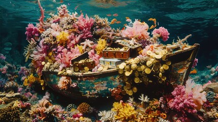 Lost Treasure Amid Vibrant Coral Reef