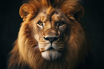 Fototapeta premium Majestic Lion Portrait in Stunning Detail