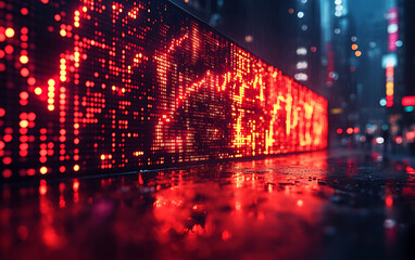 Fototapeta premium Financial Crisis Visualized: Stock Market Charts on Tech Background