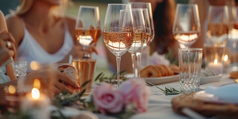 Fototapeta premium Friends Gathering for Dinner