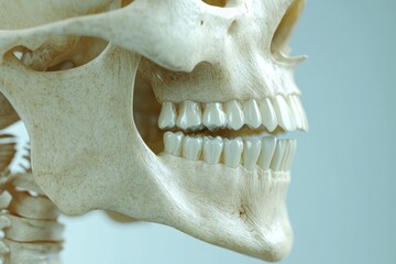 Naklejka premium Human Skull Side View Illustration in High Definition