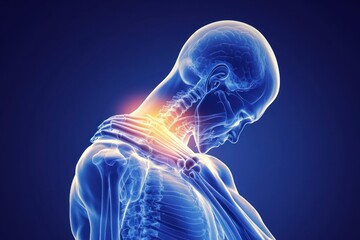 Human Figure with Highlighted Shoulder Pain Illustration