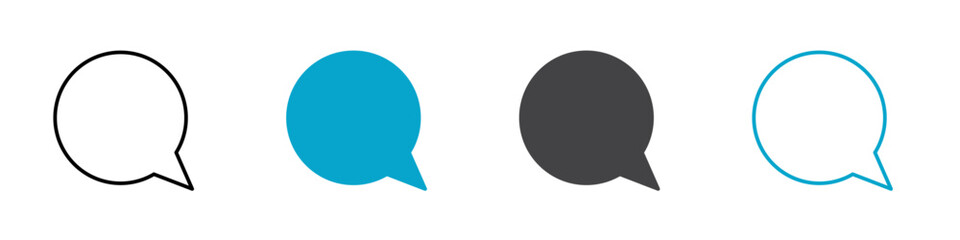 instagram comment icon Sign set in black and white