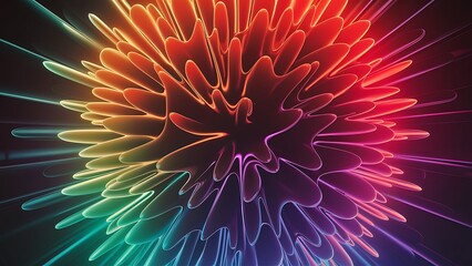 Fototapeta premium Dynamic fluid gradient techno sphere. Mesmerizing 3D effect sphere pulsating with vibrant colors, blending light and shadows for captivating and futuristic visual spectacle