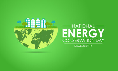 National Energy Conservation Day Vector illustration. Light bulb hands  with green leaf icon. It focuses on bringing awareness to global warming and promoting efforts to combat it. EPS 10.