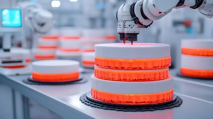 Towering Robotic Cakes with Glowing Layers and Perfect Alignment