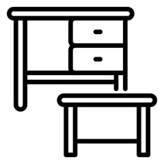 Table icon, line icon style