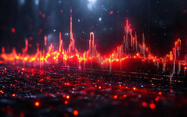 Fototapeta premium Financial Crisis Visualization: Stock Market Chart on Tech Background