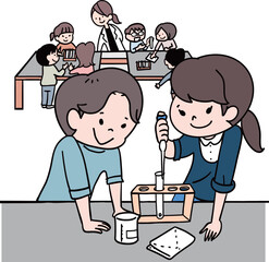 理科室で理科の実験だ