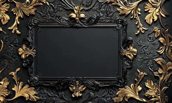 Black Frame With Golden Ornamental Details