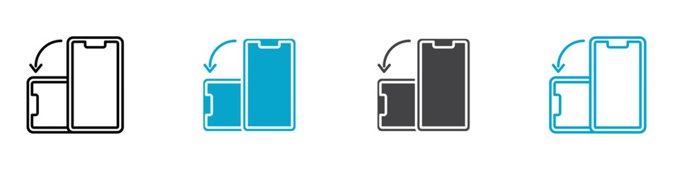 rotate icon Flat graphics set collection