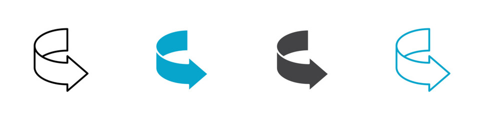 right arrow icon Flat graphics set collection