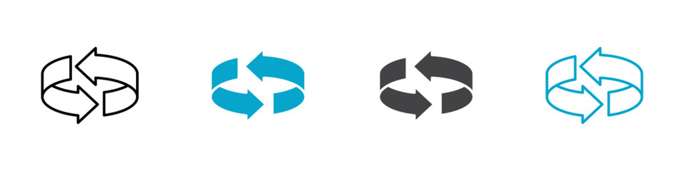 round arrow icon Flat graphics set collection