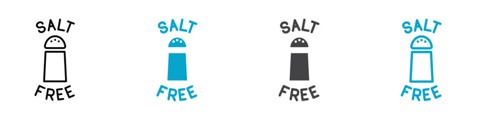 salt free icon Flat graphics set collection