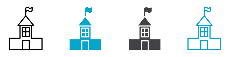 school icon Flat graphics set collection