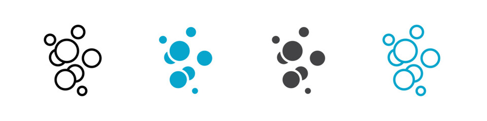 soap bubbles icon Flat graphics set collection