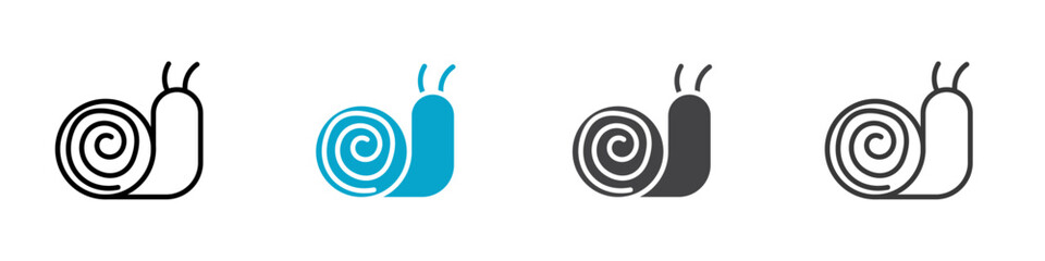 snail icon Flat graphics set collection