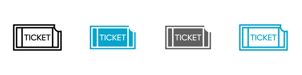 ticket icon Flat graphics set collection
