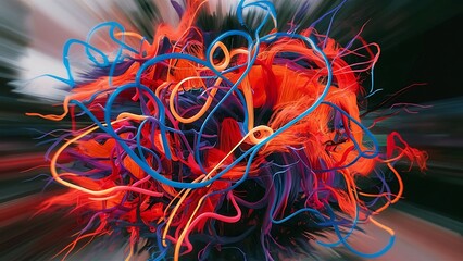 Blurry bright background abstraction with coloured lines