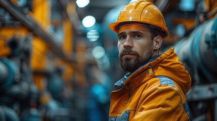 Skilled Worker in Safety Gear in Industrial Setting