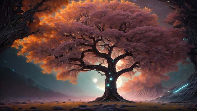 大木のイラスト,Generative AI AI画像